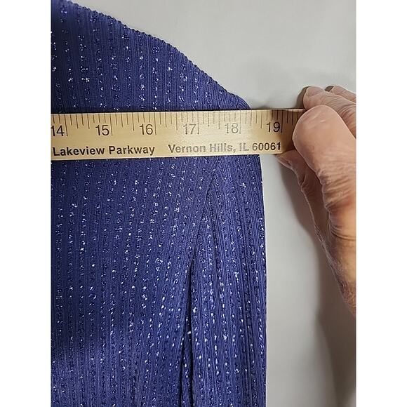 ALEX EVENING Two-Piece Set Size 16 Blue Long Sleeveless Dress & Sparkle Jacket - Picture 6 of 10